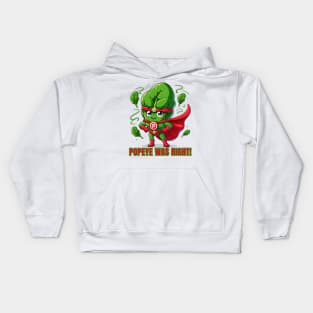 Super Spinach Hero Mascot Kids Hoodie